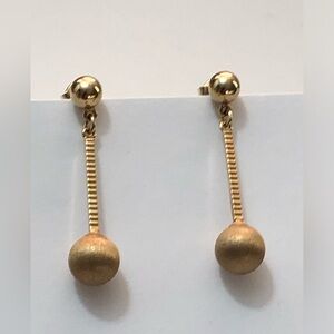 FRANZ BREUNING Dangle Earrings  Modernist Signed FB 14K RGP Gold filled